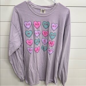 Texas Heart Graphic Long Sleeve Tee - Lavender